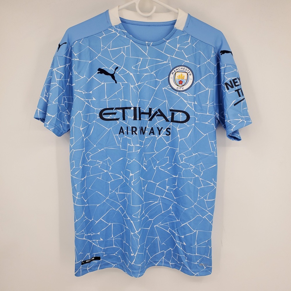 Manchester City‎ FC Puma 20 21 Soccer Home Jersey Medium Blue Sample Jersey